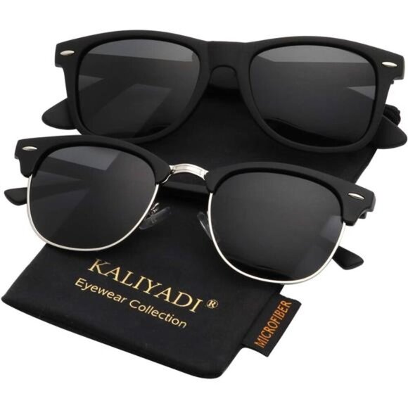 Kaliyadi Polarized Sunglasses Men Women Semi Rimless UV Protection Driving - Picture 1 of 7